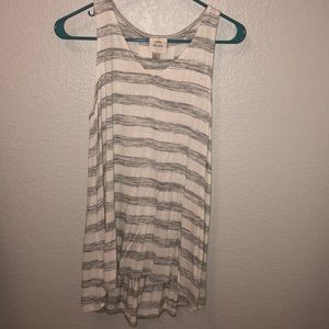 Gray and white striped tank